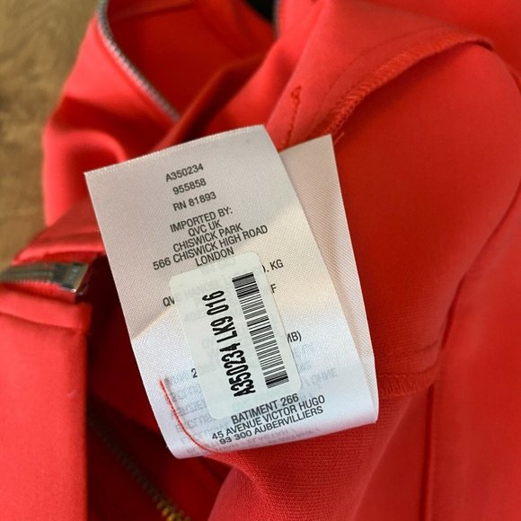 H by Halston Zip Front Bomber Jacket Size 4 Drawstring Sleeves Candy Red A350234 - Picture 7 of 8